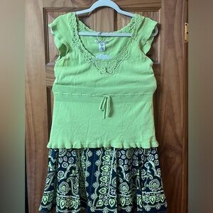 Nanette Lepore Butterfly sweater Top and Bandana Lace up Skirt Set sz 8 medium